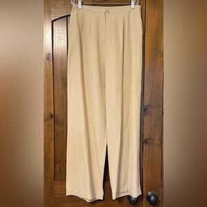 Peck & Peck Silk/Linen Blend Relaxed Fit Loose Fitting Beige-Tan Pants Sz 10